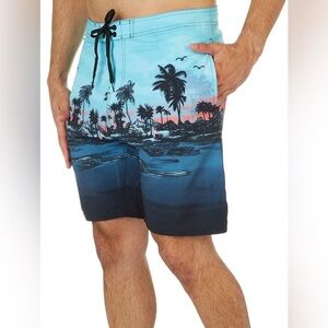 NWT Burnside Guys 19” Island Hopper Board Shorts Aqua Size XXL